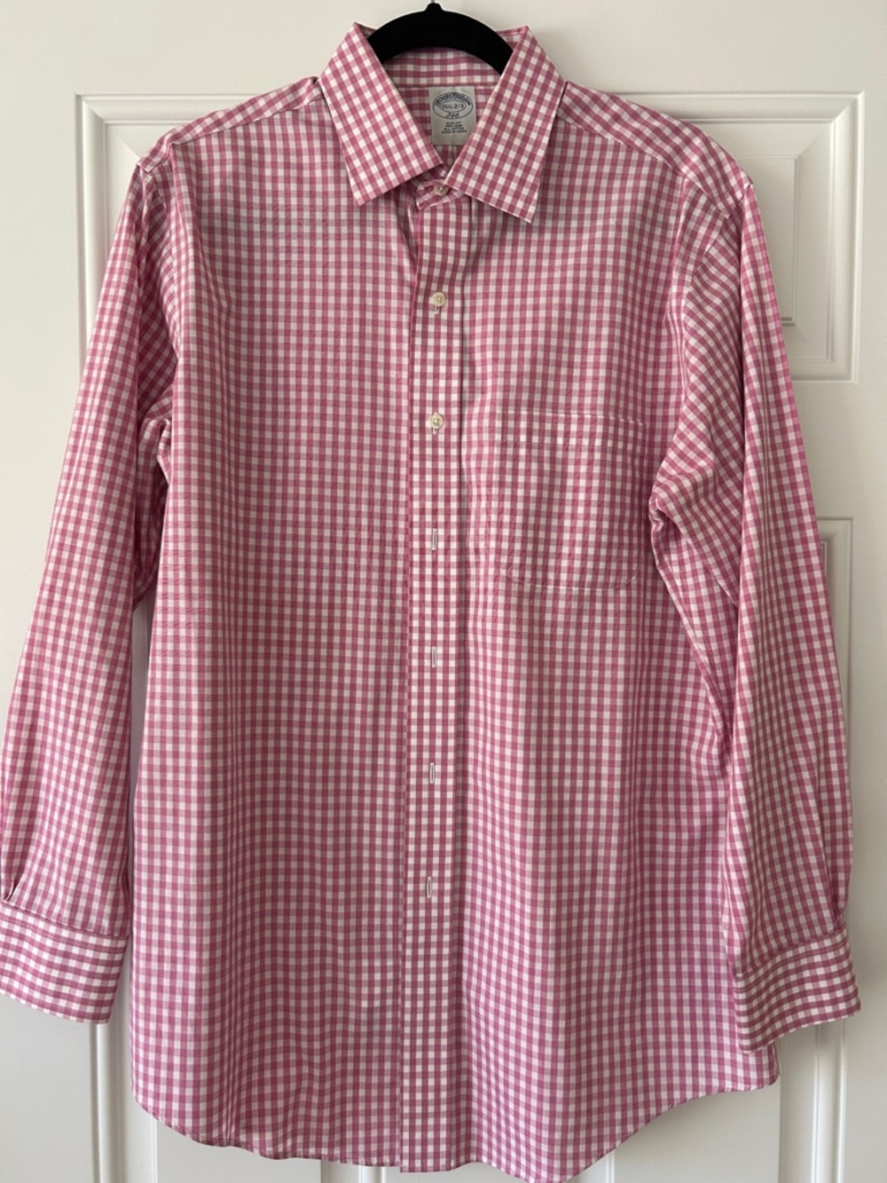 Brooks Brothers Pink Gingham Dress Shirt